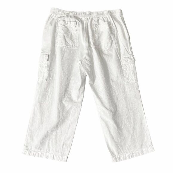Talbots Linen Cotton Blend White Capris Women's Size 12 - Picture 2 of 6